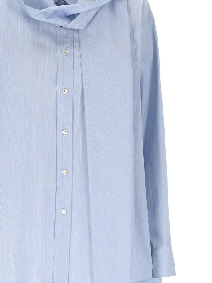 THE EROSE - Chemise Salvador Bleu clair micro stripes