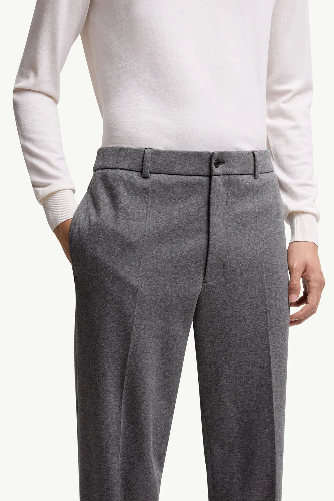 MONCLER - Pantalon en coton mélangé gris