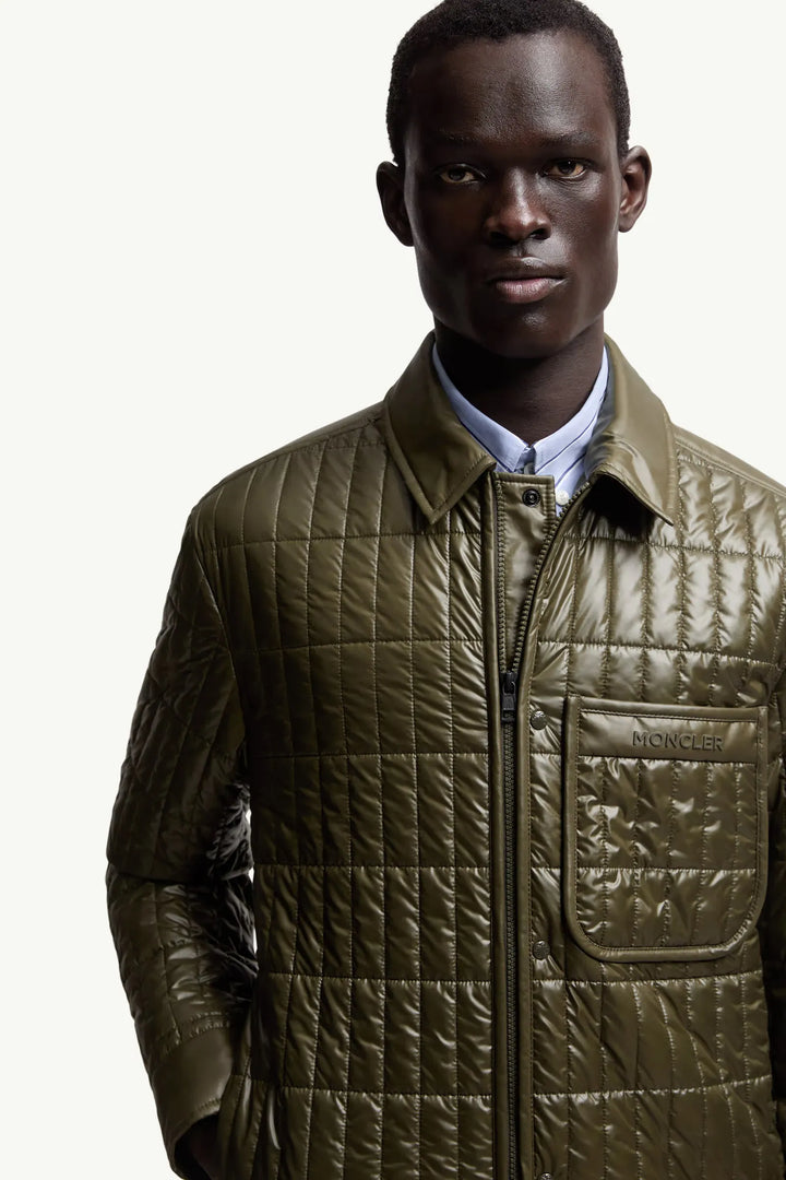 MONCLER - Veste-chemise à matelassage vertical Madiere vert