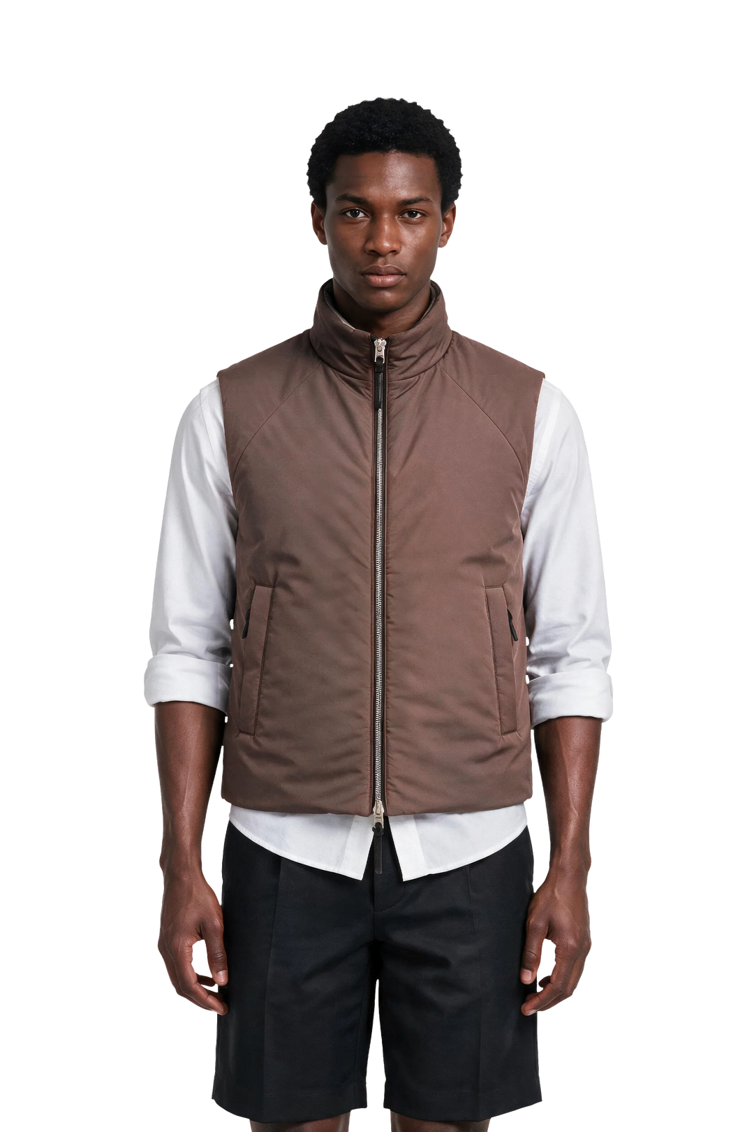 NOMAKA - Gilet léger Alvier Marron/Blanc