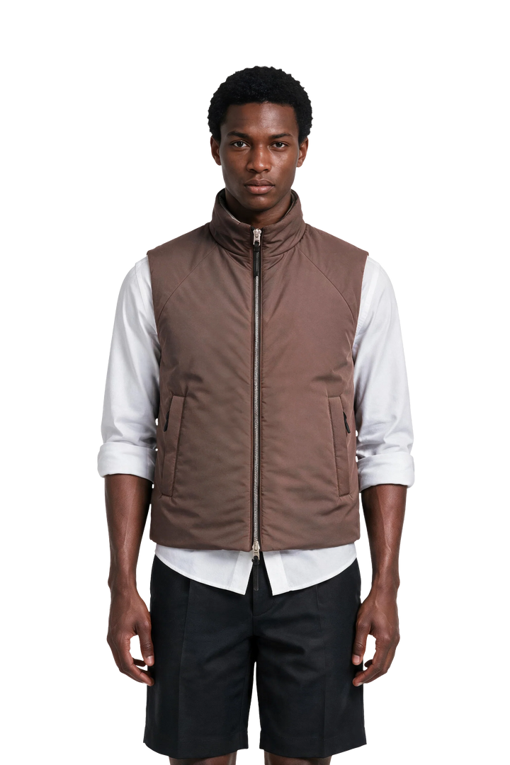 NOMAKA - Gilet léger Alvier Marron/Blanc