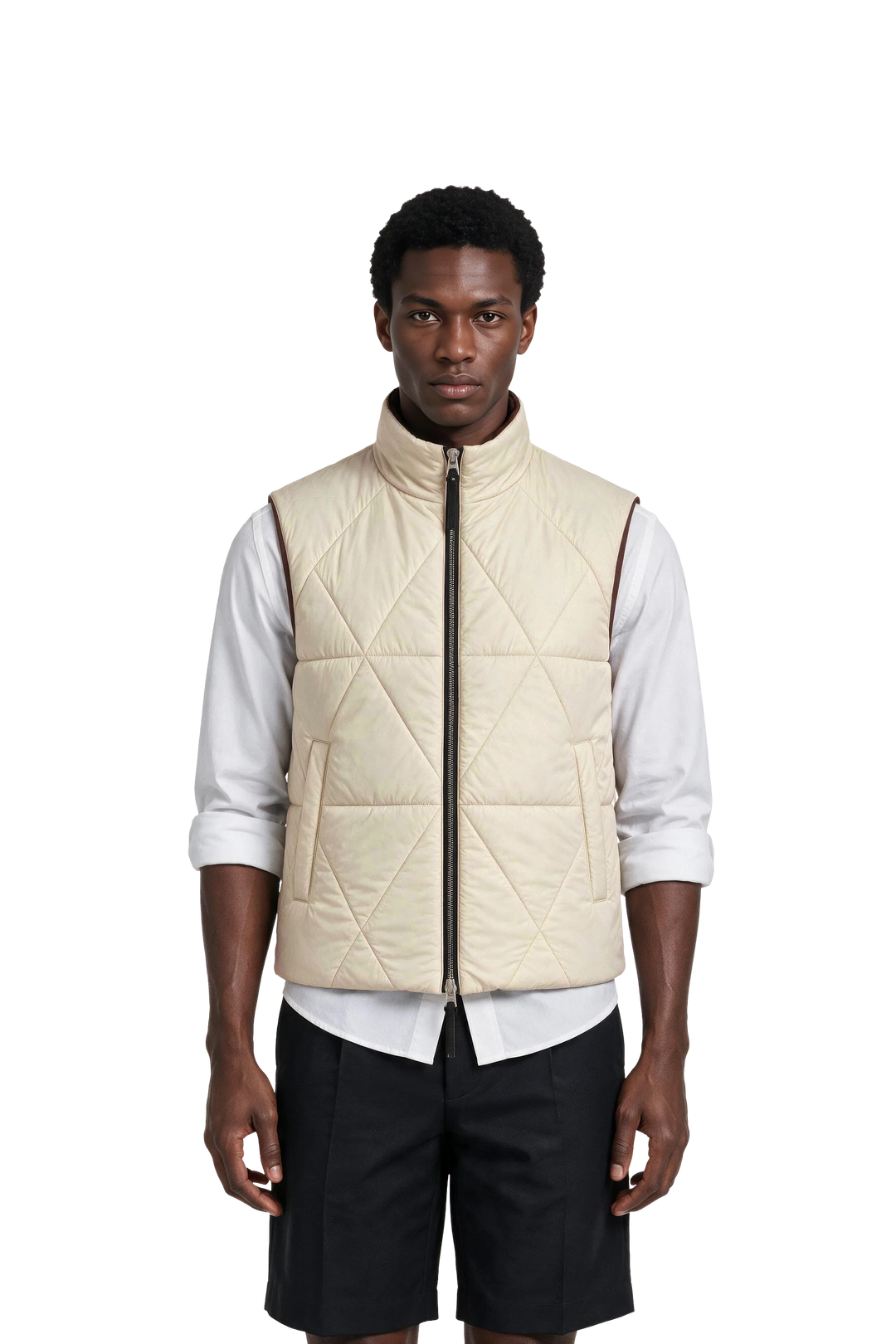NOMAKA - Gilet léger Alvier Marron/Blanc