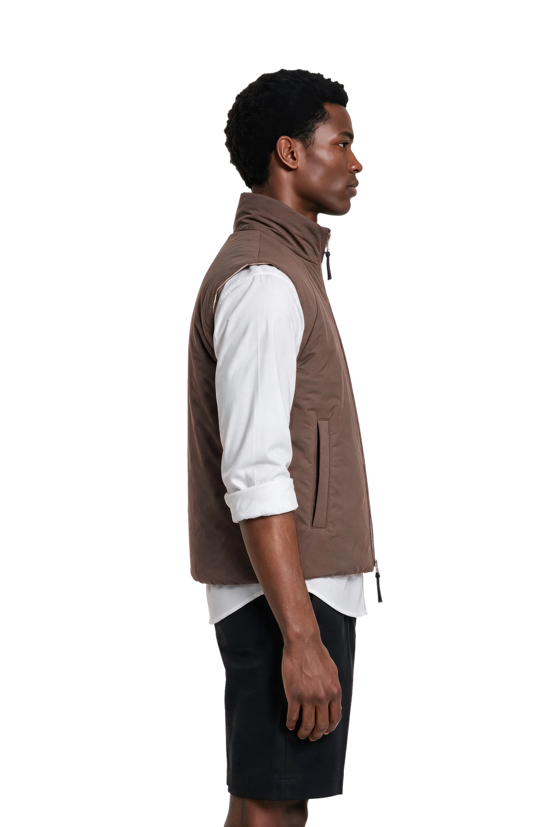 NOMAKA - Gilet léger Alvier Marron/Blanc