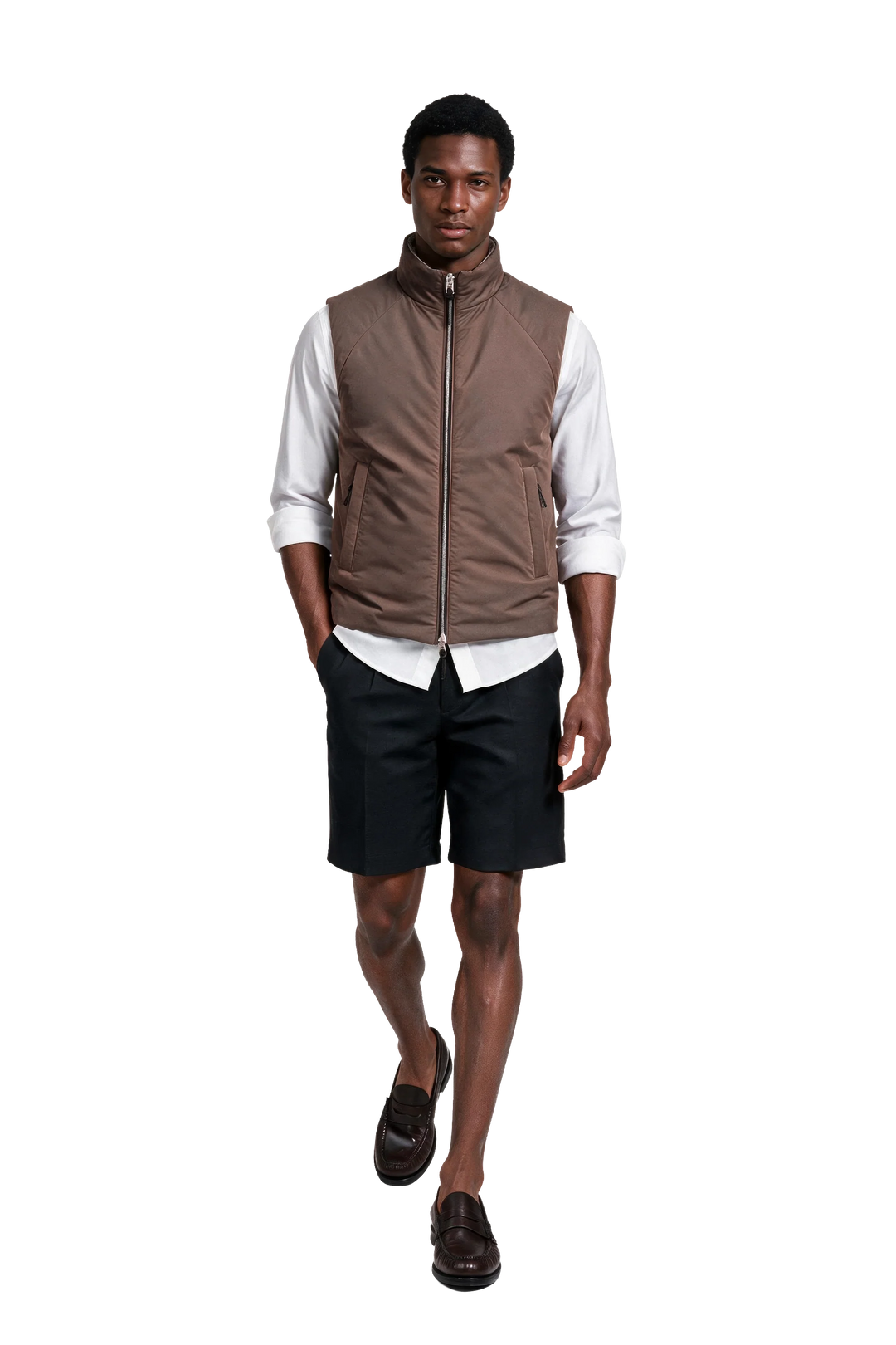 NOMAKA - Gilet léger Alvier Marron/Blanc