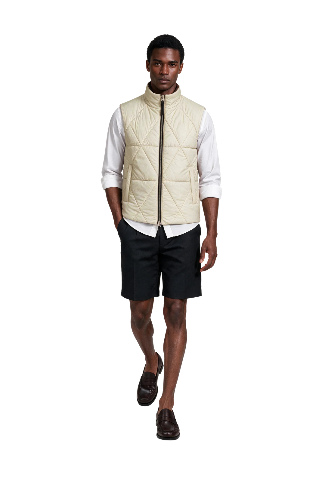 NOMAKA - Gilet léger Alvier Marron/Blanc