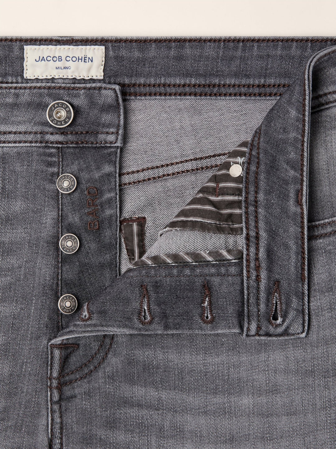 JACOB COHËN - Jean Bard Regular-Slim en denim stretch Noir délavé - Lothaire