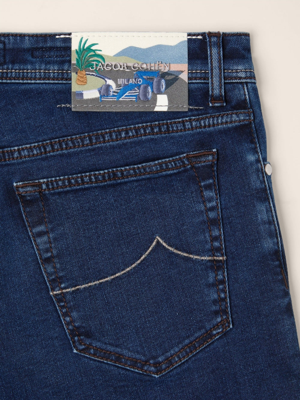 JACOB COHËN - Jean Bard Regular-Slim en denim Super Stretch Bleu foncé - Lothaire