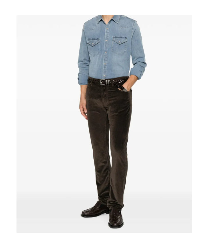 JACOB COHËN - Pantalon Bard Regular-Slim en velours côtelé stretch Marron - Lothaire