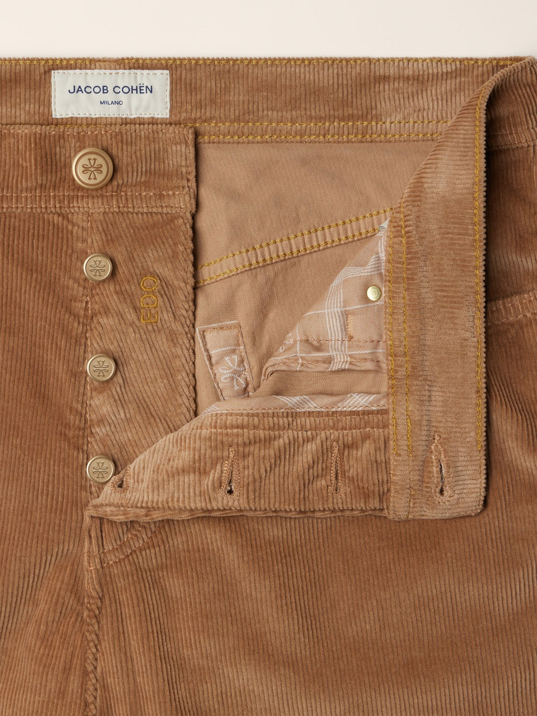 JACOB COHËN - Pantalon Edo Regular-Straight en velours côtelé Marron caramel - Lothaire