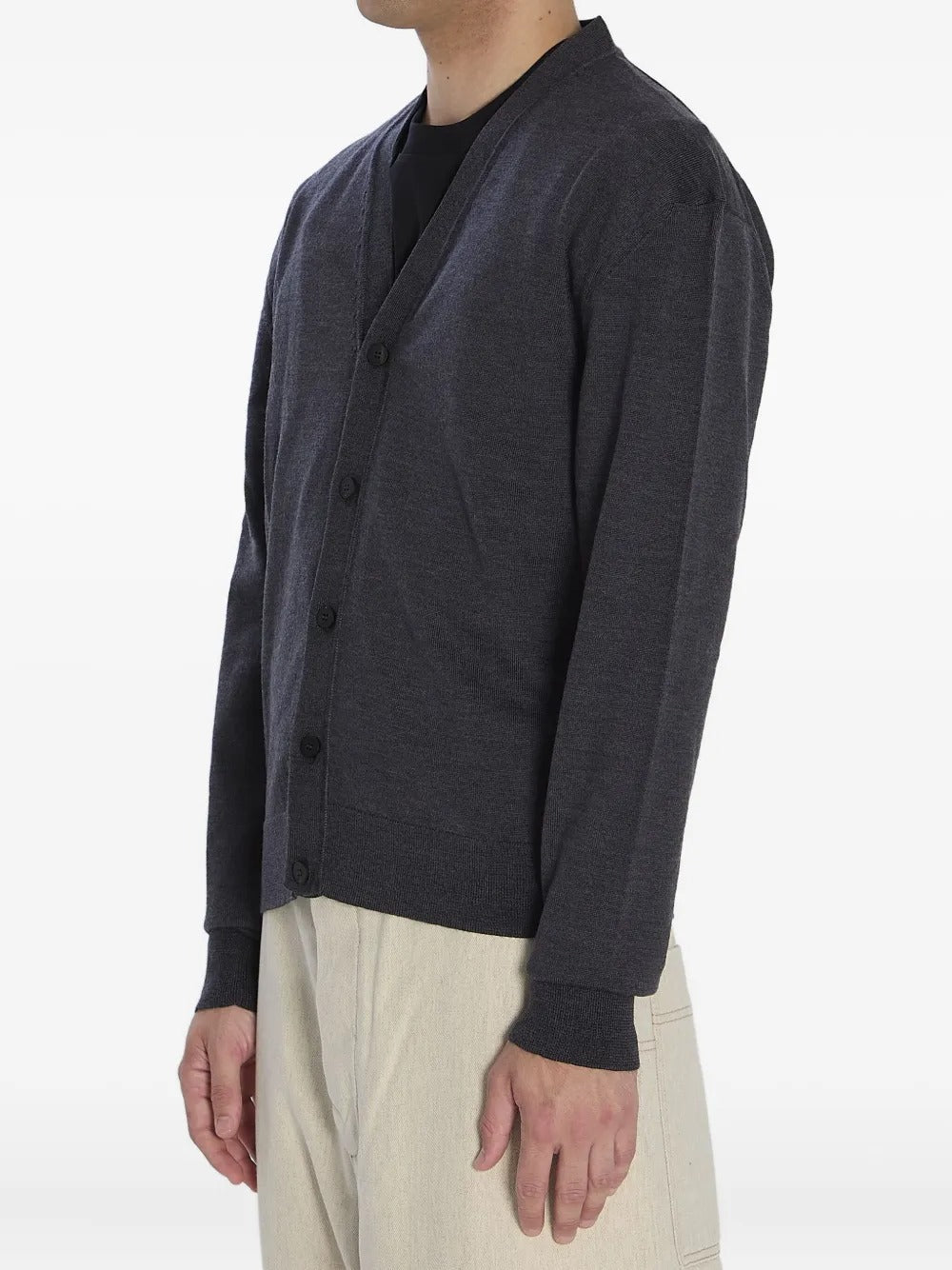 JACQUEMUS - Cardigan Côtelé à Logo Brodé Gris Foncé - Lothaire