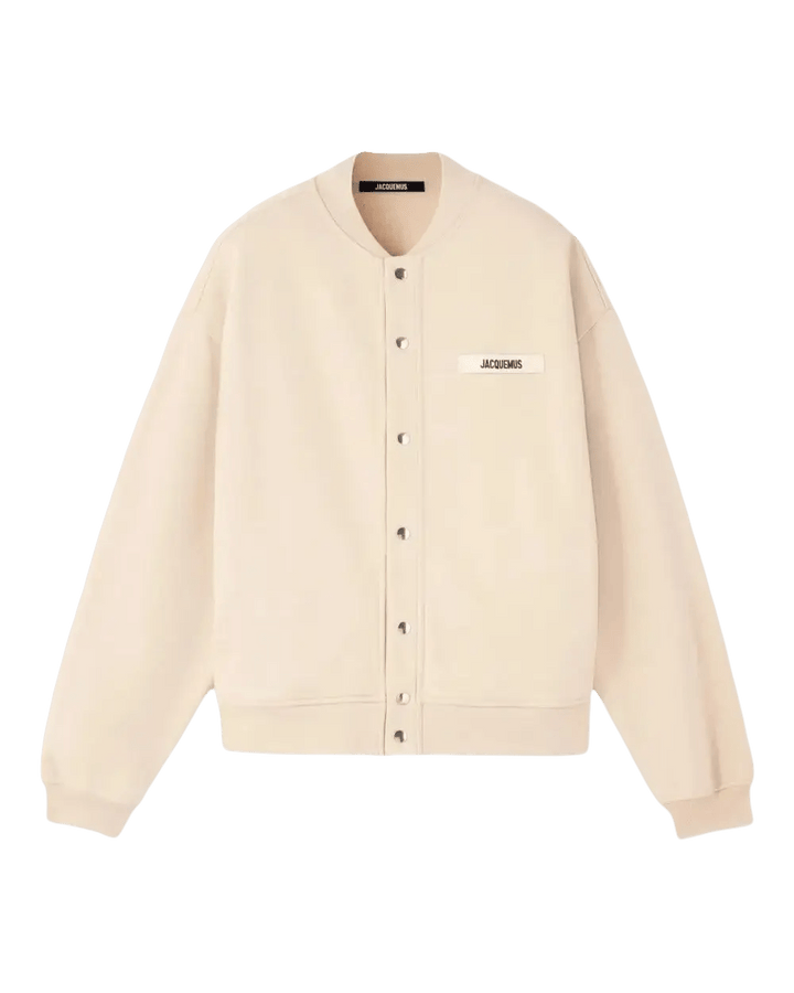 JACQUEMUS - Cardigan The Gros Grain à Plaque Logo Beige - Lothaire