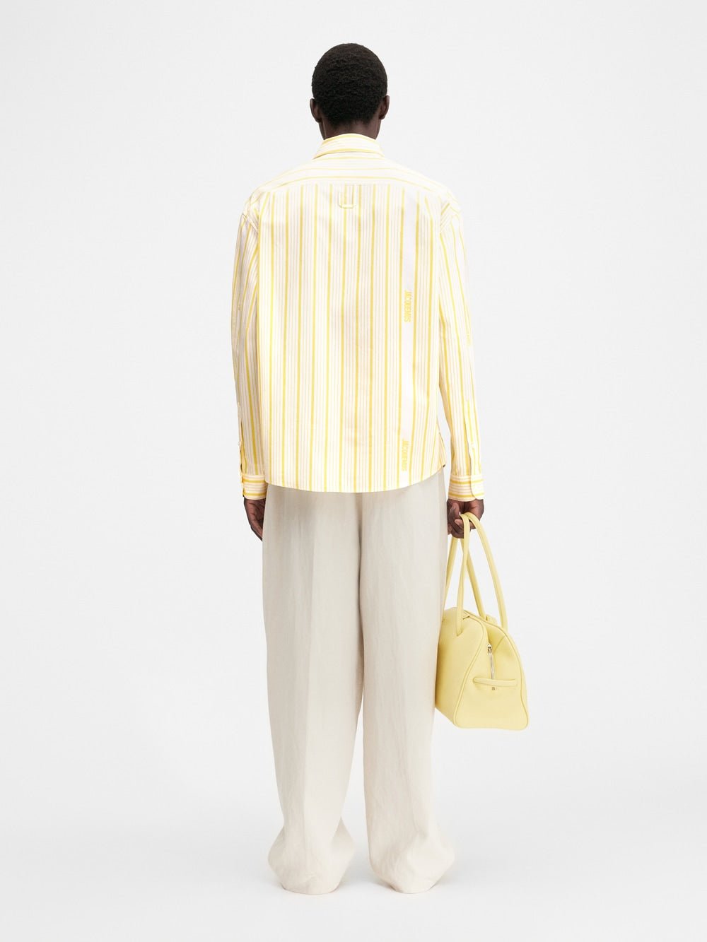 JACQUEMUS - Chemise SIMON en jacquard à rayures logo Business Jaune / Blanc - Lothaire