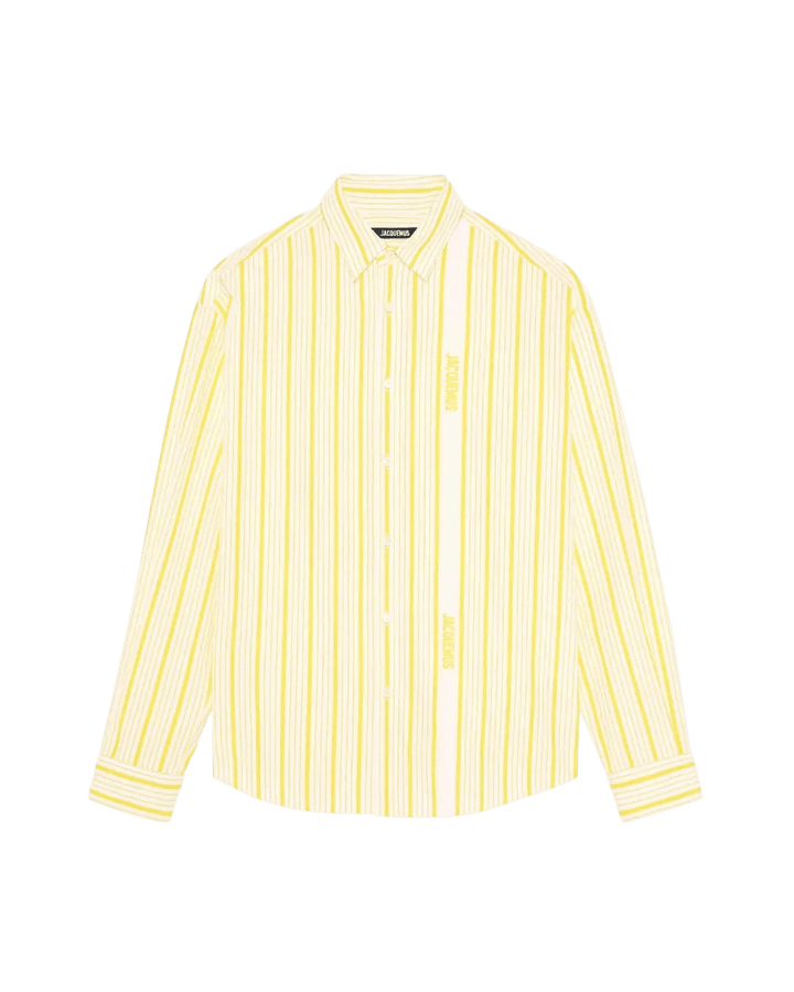 JACQUEMUS - Chemise SIMON en jacquard à rayures logo Business Jaune / Blanc - Lothaire