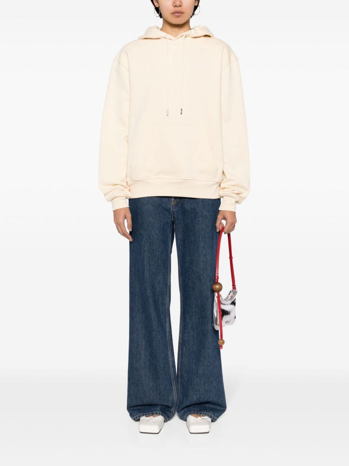 Jacquemus Hoodie beige à logo brodé - Lothaire