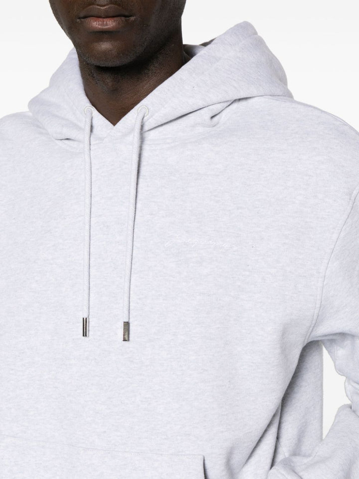 Jacquemus Hoodie gris à logo brodé - Lothaire