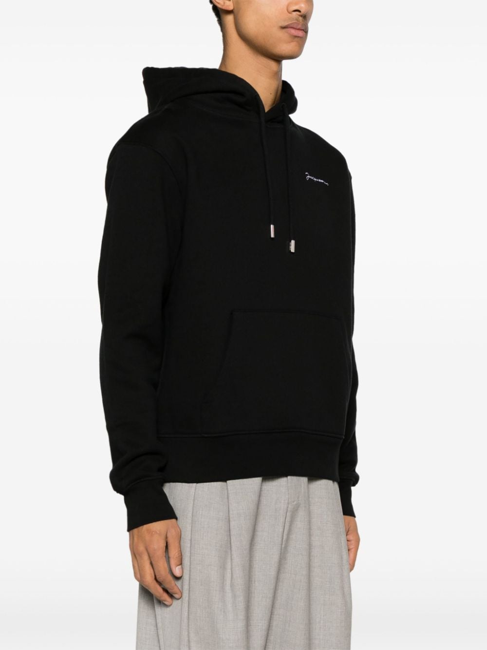 Jacquemus Hoodie noir à logo brodé - Lothaire