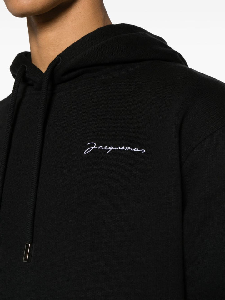Jacquemus Hoodie noir à logo brodé - Lothaire