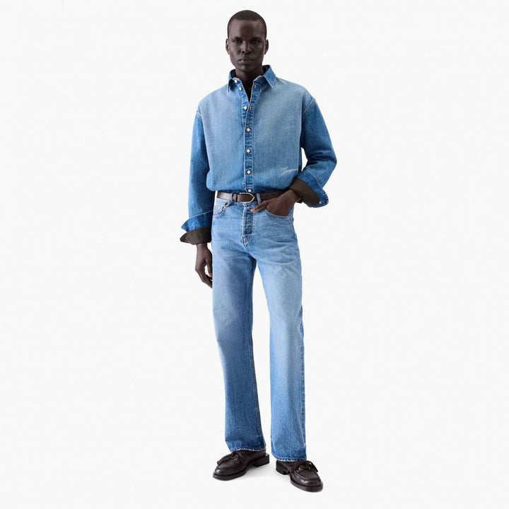 JACQUEMUS - Jean à Coupe Ample Bleu Tabac - Lothaire