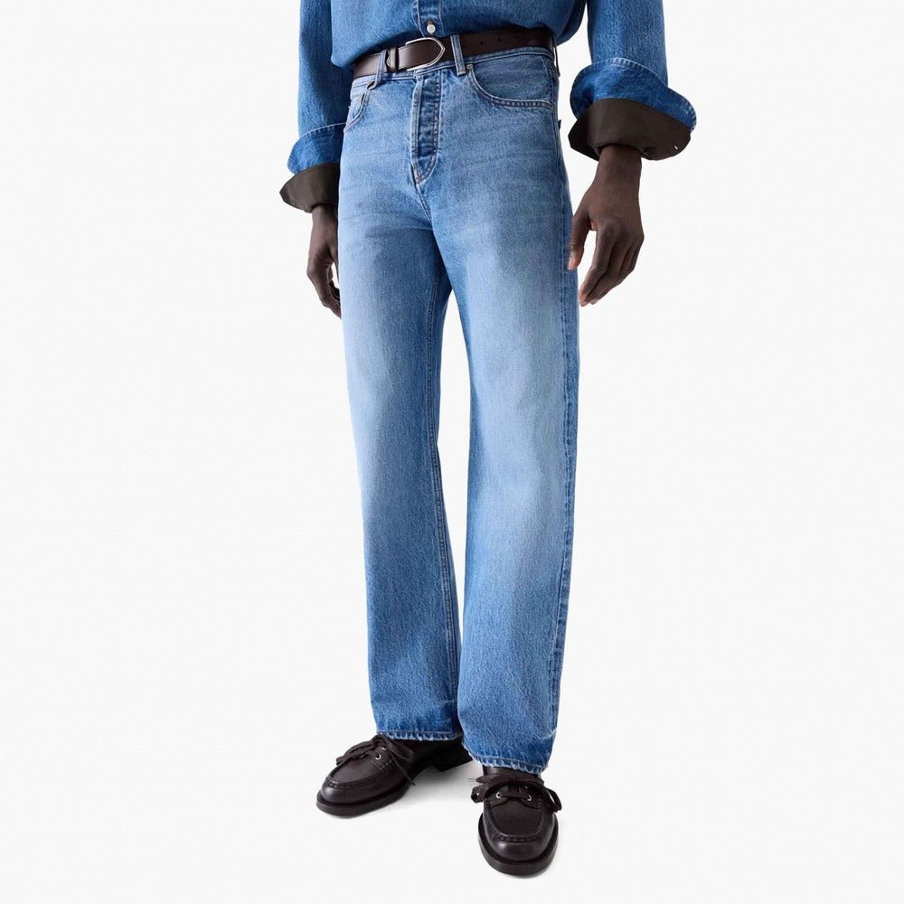 JACQUEMUS - Jean à Coupe Ample Bleu Tabac - Lothaire