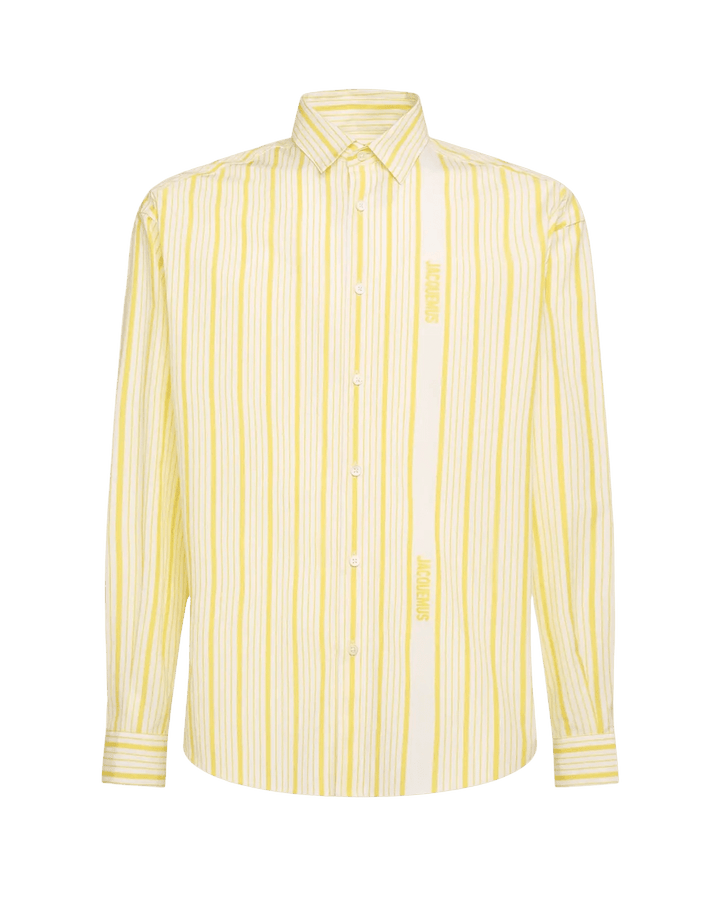 JACQUEMUS - La chemise Simon Business logo Yellow/White - Lothaire