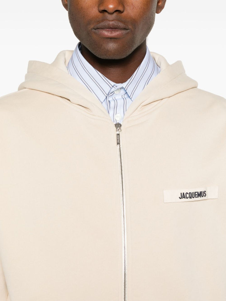 Jacquemus Le Hoodie beige avec logo sur Gros Grain - Lothaire