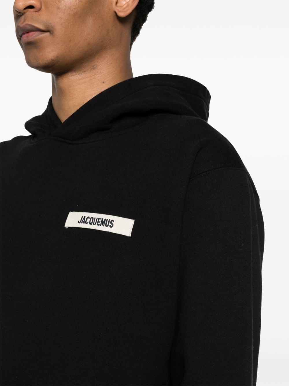 Jacquemus Le hoodie noir avec patch logo en gros grain - Lothaire