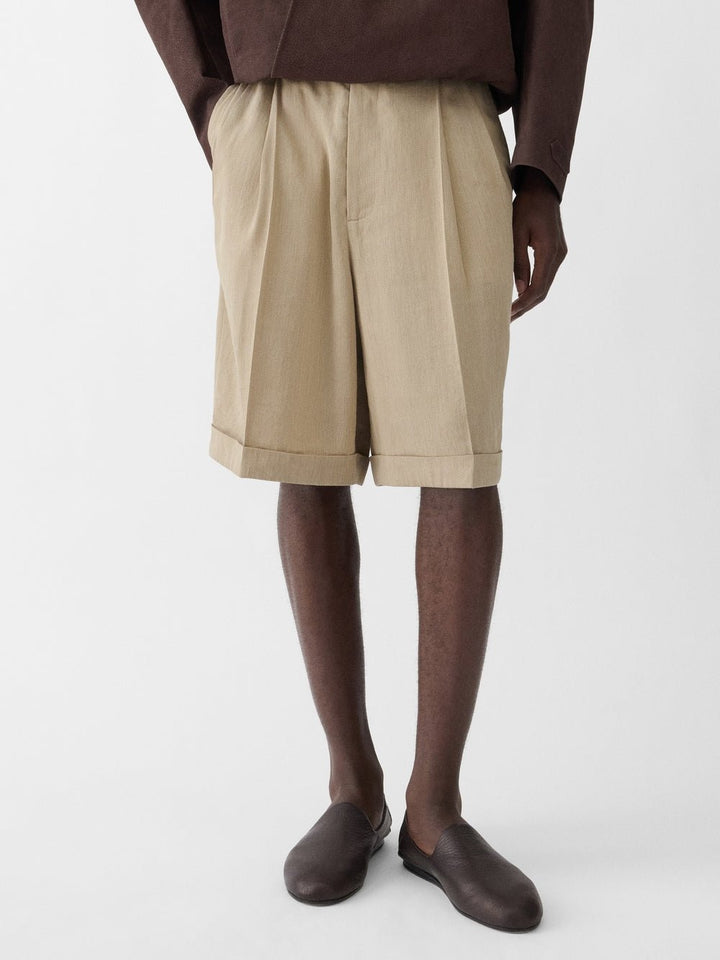 JACQUEMUS - Le short PASTRO Bermuda plissé Beige - Lothaire
