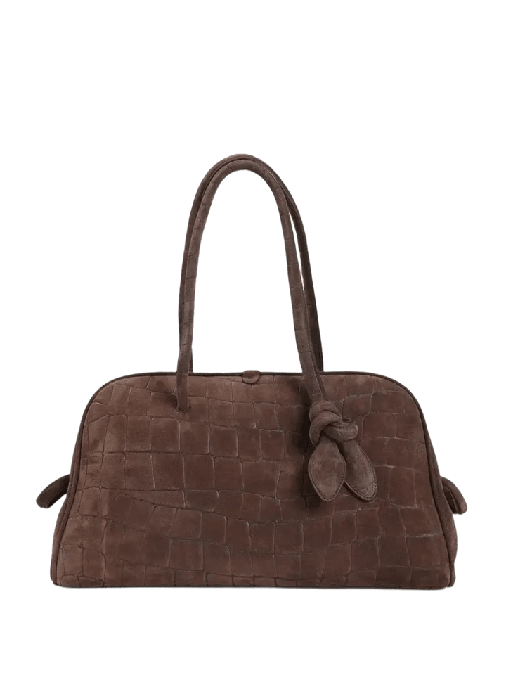 JACQUEMUS - sac cabas A Turismo à effet peau de crocodile marron - Lothaire