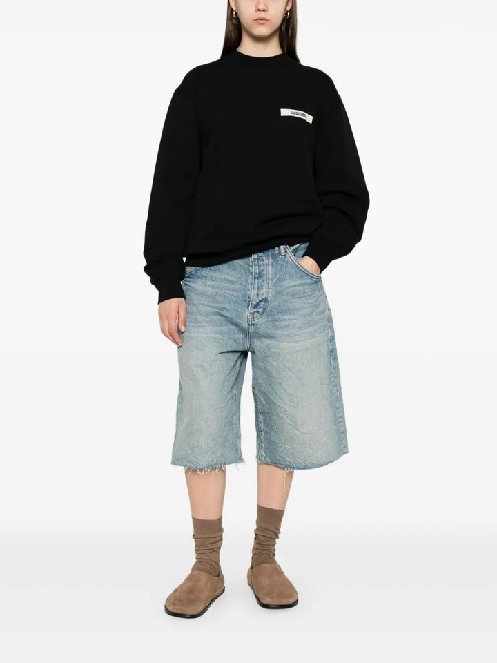 JACQUEMUS - Sweatshirt Gros Grain en Coton Noir - Lothaire
