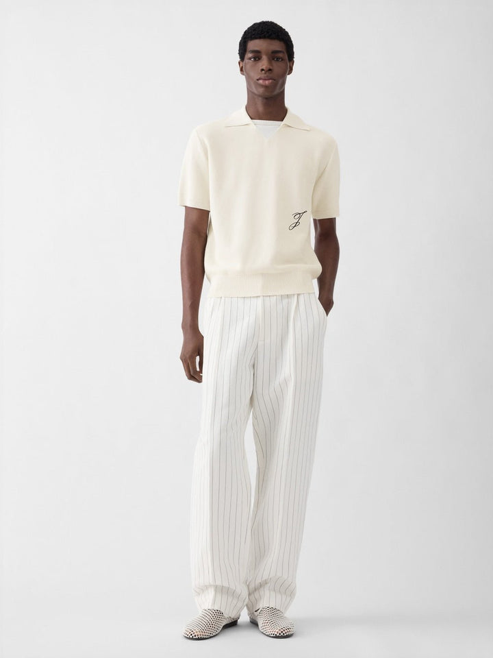 JACQUEMUS - The J knit polo Blanc cassé - Lothaire