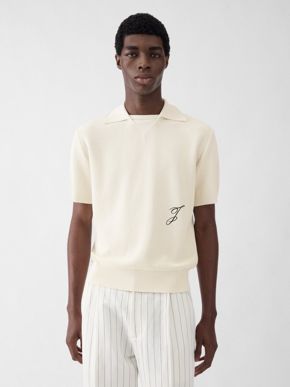 JACQUEMUS - The J knit polo Blanc cassé - Lothaire