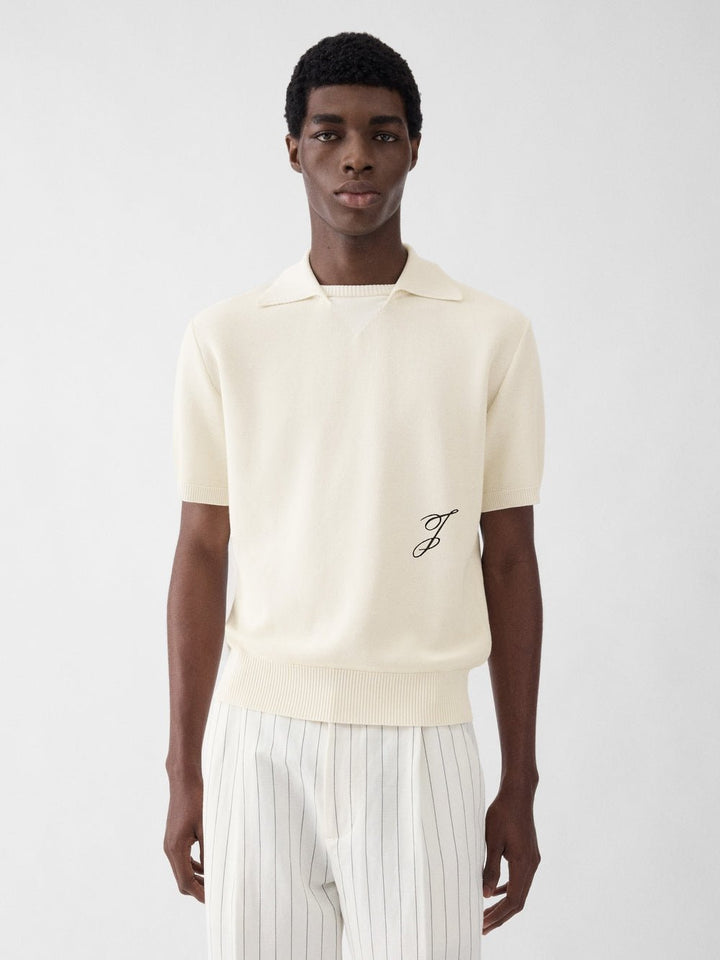 JACQUEMUS - The J knit polo Blanc cassé - Lothaire