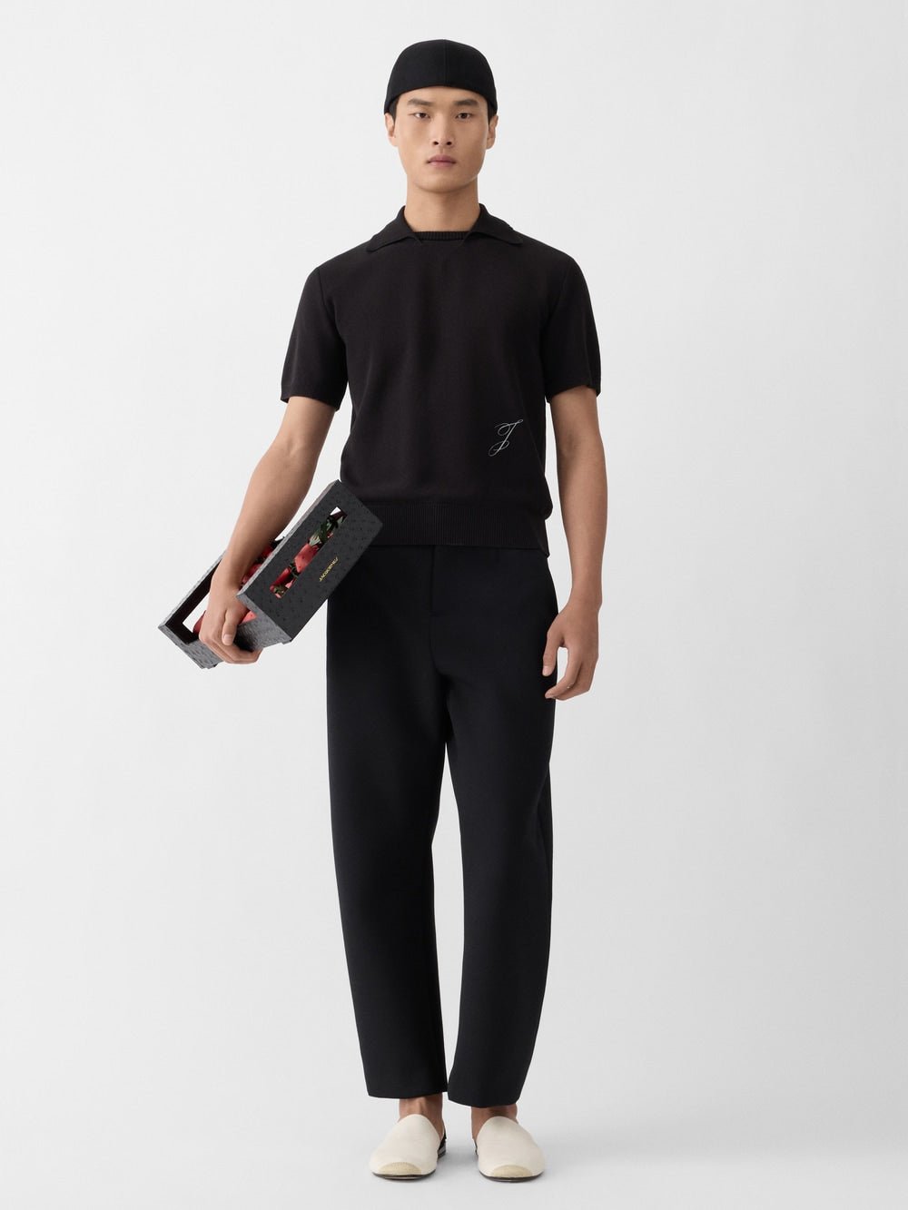 JACQUEMUS - The J knit polo Noir - Lothaire