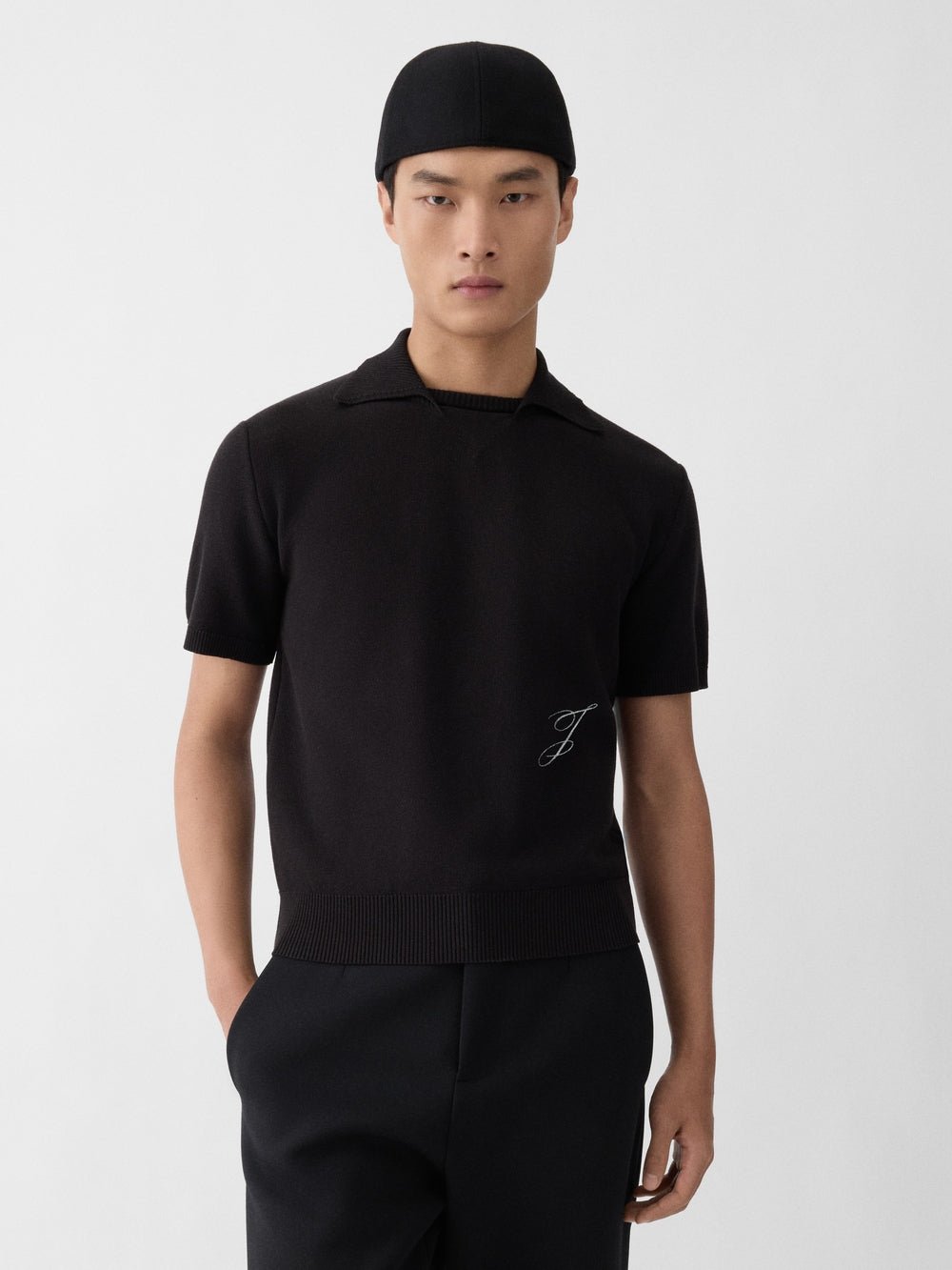 JACQUEMUS - The J knit polo Noir - Lothaire
