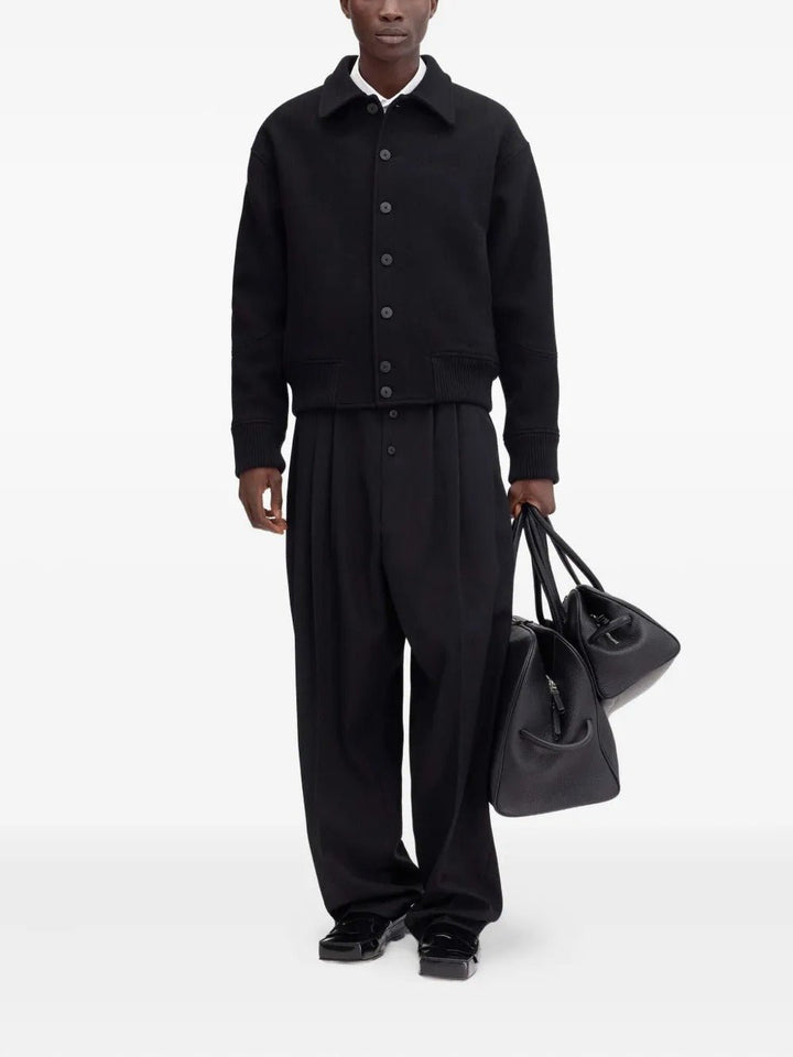 JACQUEMUS - Veste Boutonnée à Ourlet Côtelé Noir - Lothaire