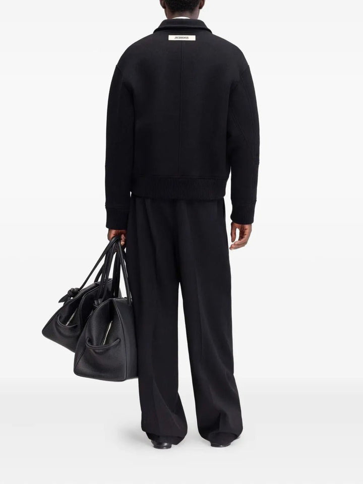 JACQUEMUS - Veste Boutonnée à Ourlet Côtelé Noir - Lothaire
