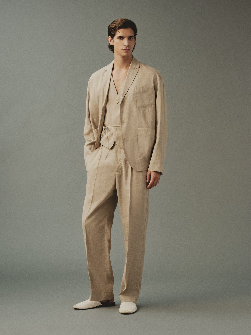 JACQUEMUS - Veste déstructurée PASTRO en lin Beige - Lothaire