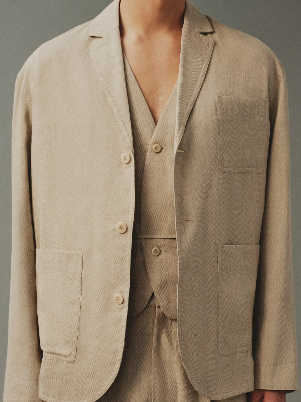 JACQUEMUS - Veste déstructurée PASTRO en lin Beige - Lothaire