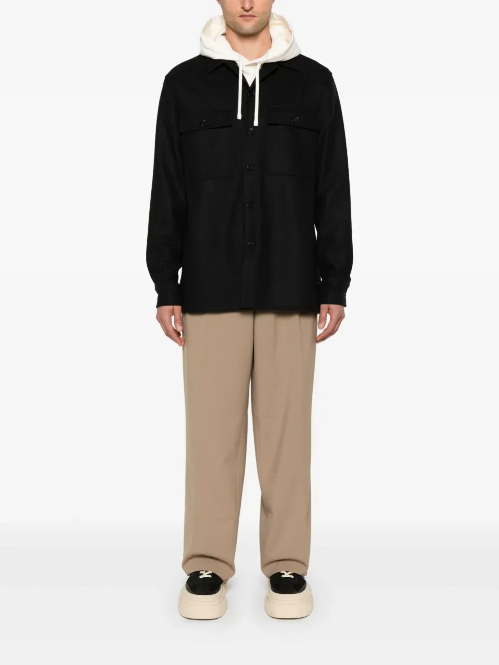JIL SANDER - Chemise en laine vierge noir - Lothaire