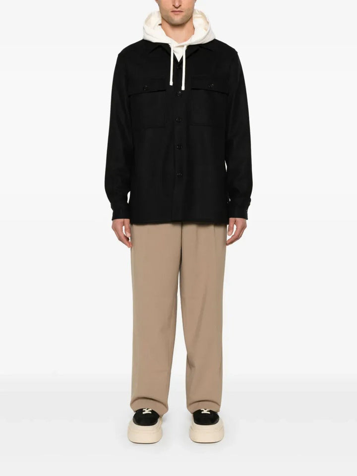 JIL SANDER - Chemise en laine vierge noir - Lothaire