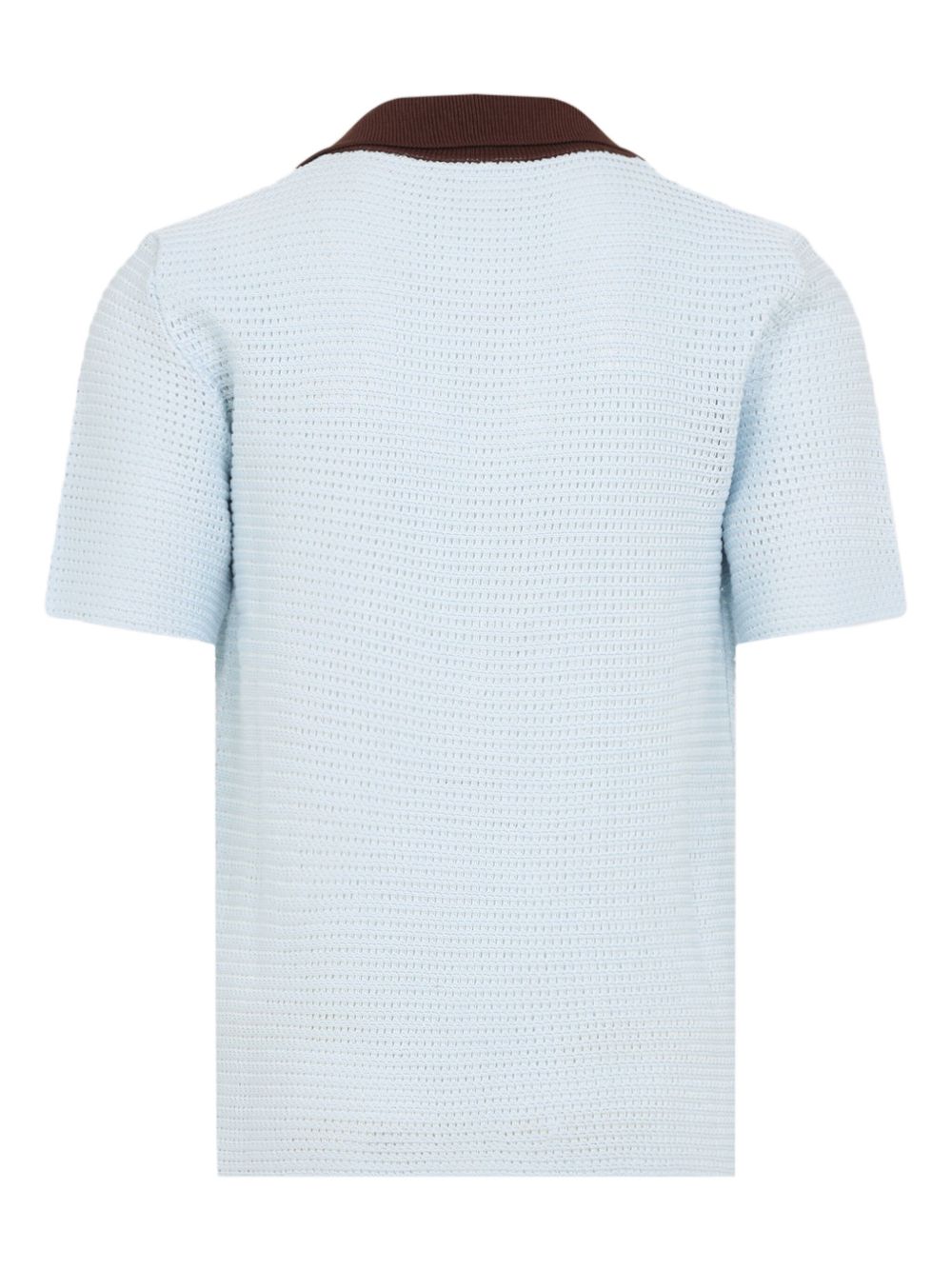 JIL SANDER - polo à col v bleu - Lothaire