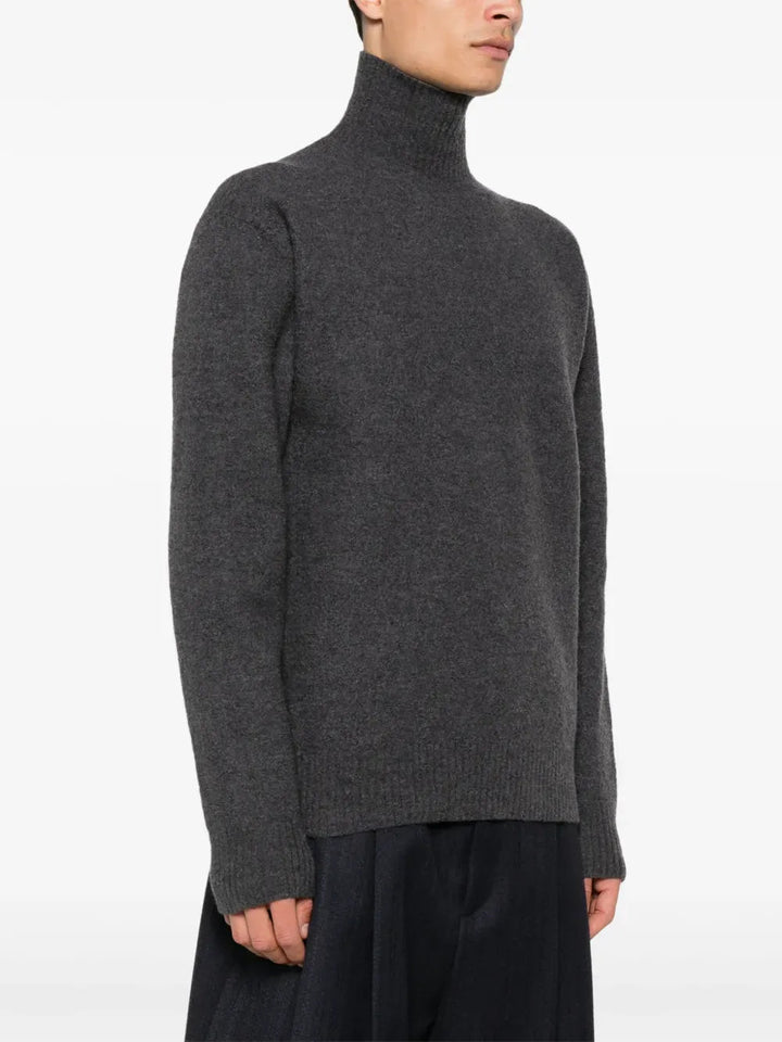 JIL SANDER - Pull à col montant gris - Lothaire