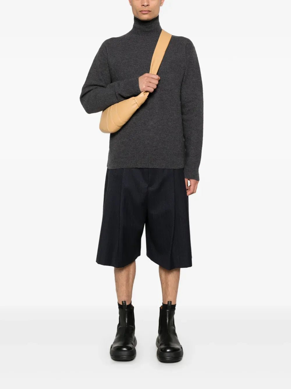 JIL SANDER - Pull à col montant gris - Lothaire