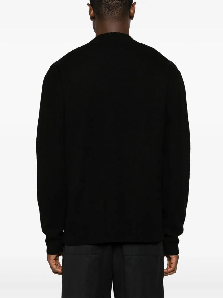 JIL SANDER - Pull col rond an laine bouillie noir - Lothaire
