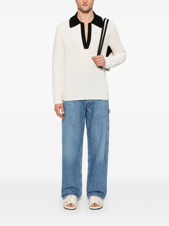 JIL SANDER - pull en maille ajourée blanc - Lothaire