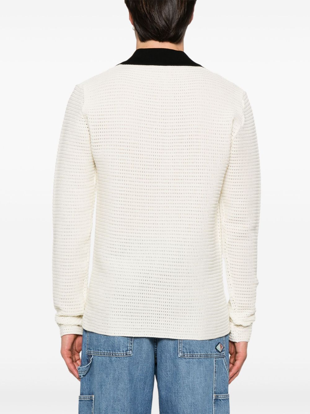 JIL SANDER - pull en maille ajourée blanc - Lothaire