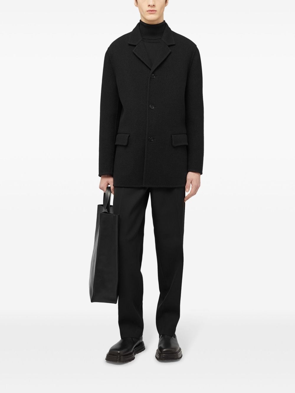 JIL SANDER : veste à design structuré noire - Lothaire
