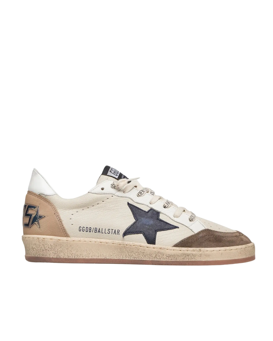 GOLDEN GOOSE - Baskets Ball Star en cuir blanc avec étoile bleu