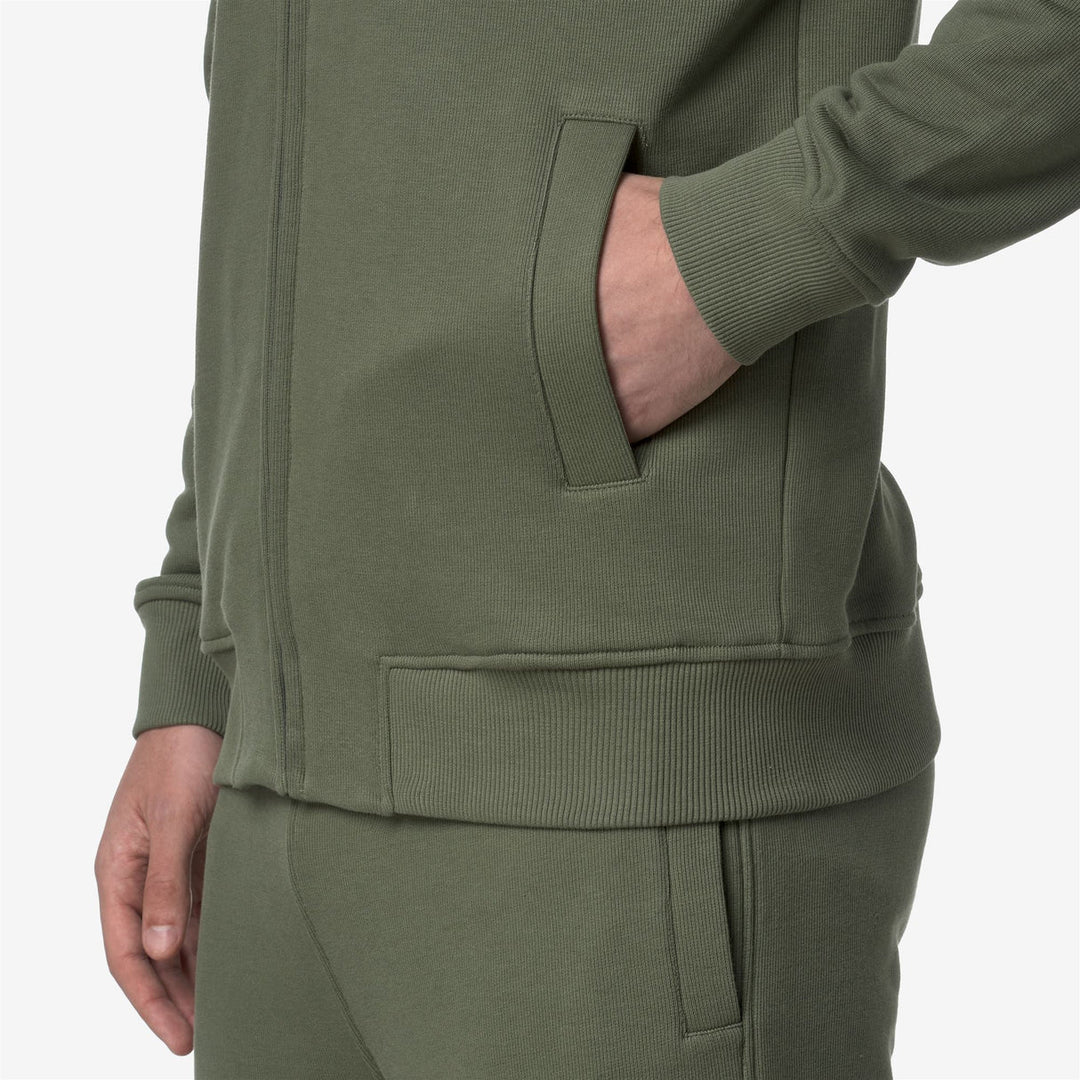 K - Way - ANTHONY FRENCH TERRY Sweat zippé à capuche Vert lichen - Lothaire
