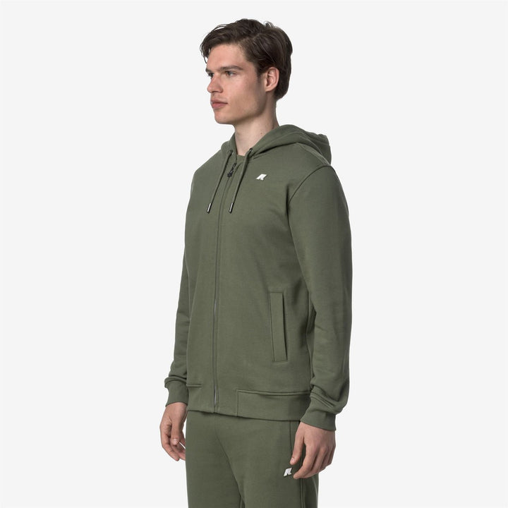K - Way - ANTHONY FRENCH TERRY Sweat zippé à capuche Vert lichen - Lothaire